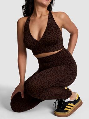 NWT PINK Victoria's Secret Brown Leopard-Print Leggings